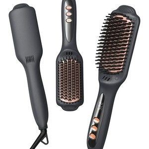 Hair Straightener Brush Negative Ion Heated Straightening Brush for Smoot